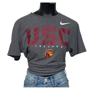 Nike USC Dri-Fit Gray Logo Trojan T-shirt Unisex Size Medium